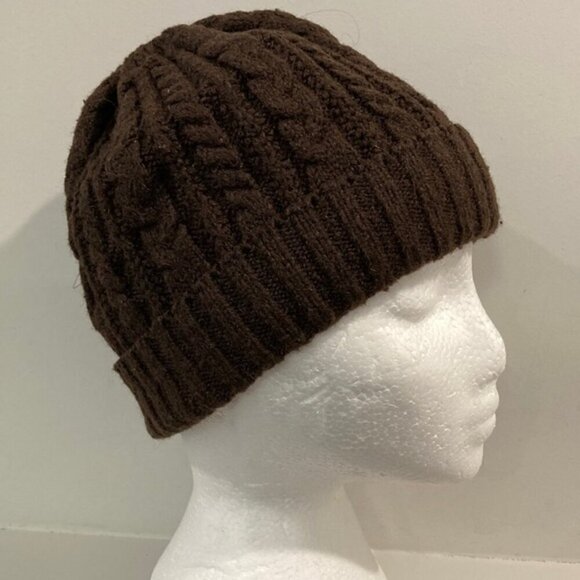 BROWN knit cap hat beanie​​​​ sz - Picture 2 of 9